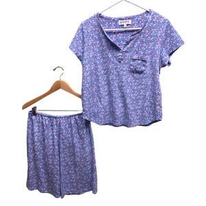 Encore Karen Neuburger Womens Cotton Blend Multicolor Pajama Set Shorts Size S